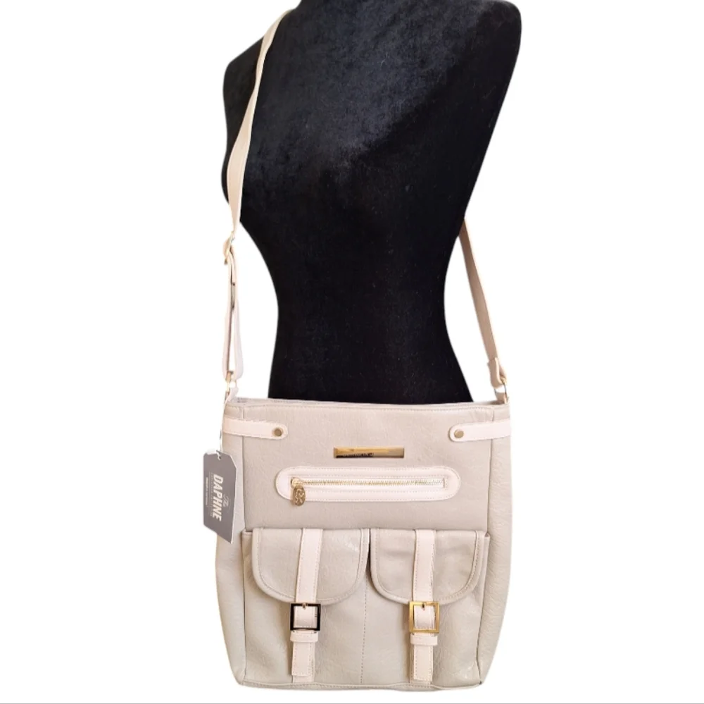 Damsel in Defense Concealment Jemma Bag in Taupe with Pink Interior NWT
